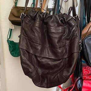 Elegant Dark Brown Leather Shoulder Bag
